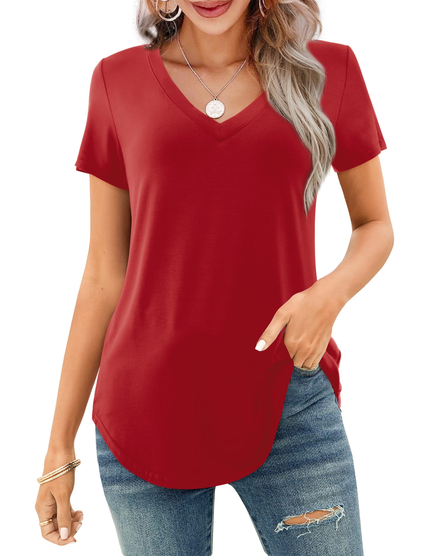 JYLFC Womens Vneck Shirt 4340U1