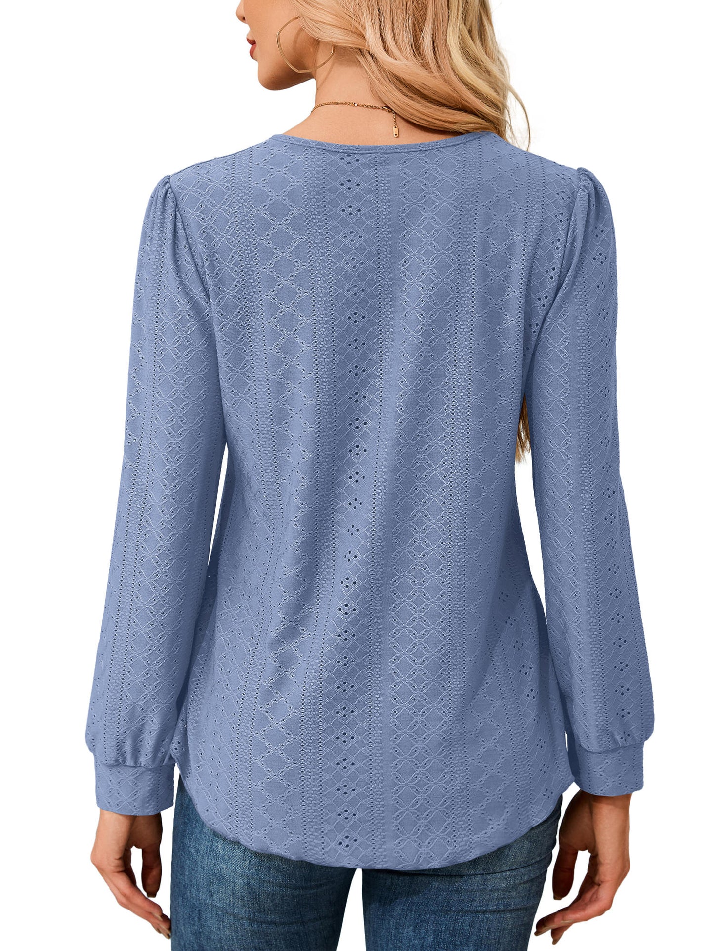 JYLFC Long Sleeve Eyelet Tops 1479