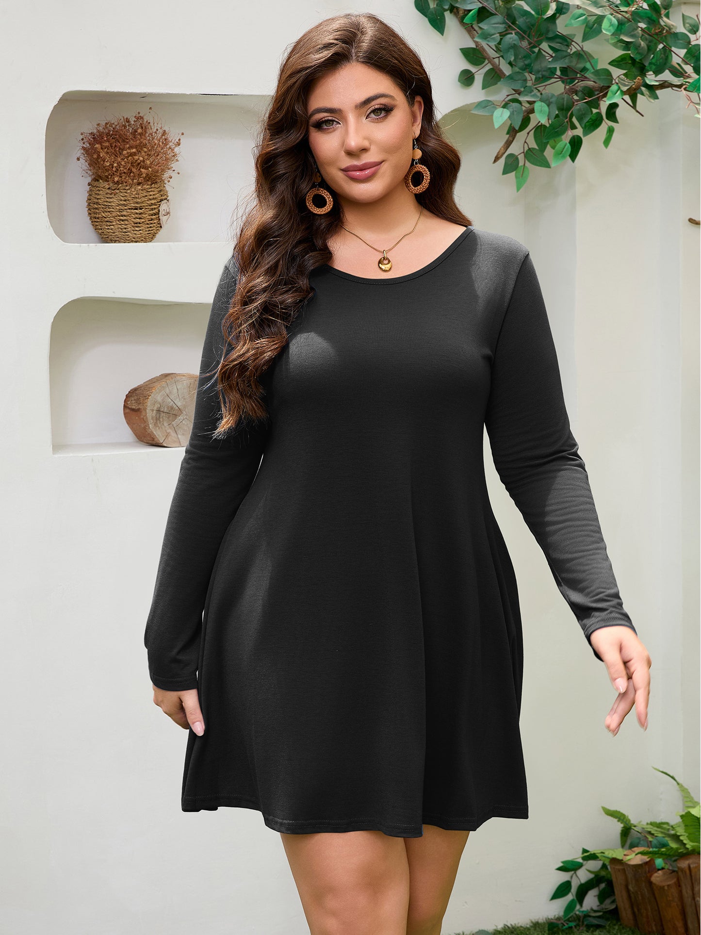 FlorCurve Women Long Sleeve Shirt Dresses 472