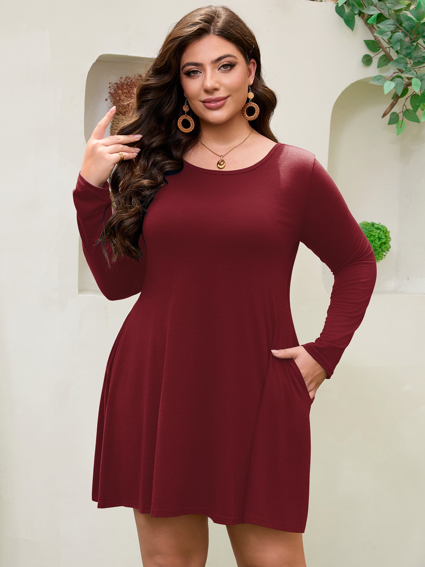 FlorCurve Women Long Sleeve Shirt Dresses 472