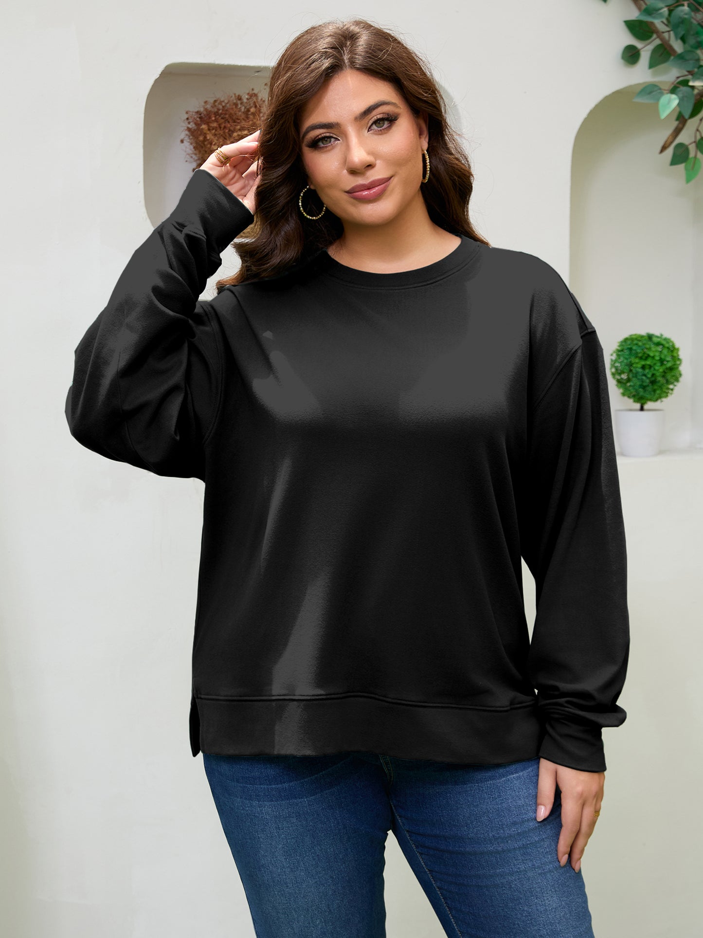 FlorCurve Women Side Split Sweatshirts 1459