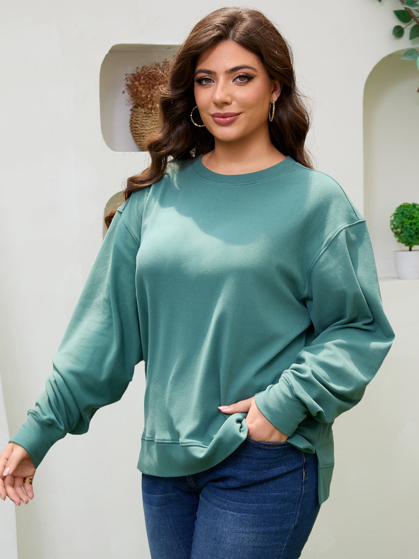 FlorCurve Women Side Split Sweatshirts 1459