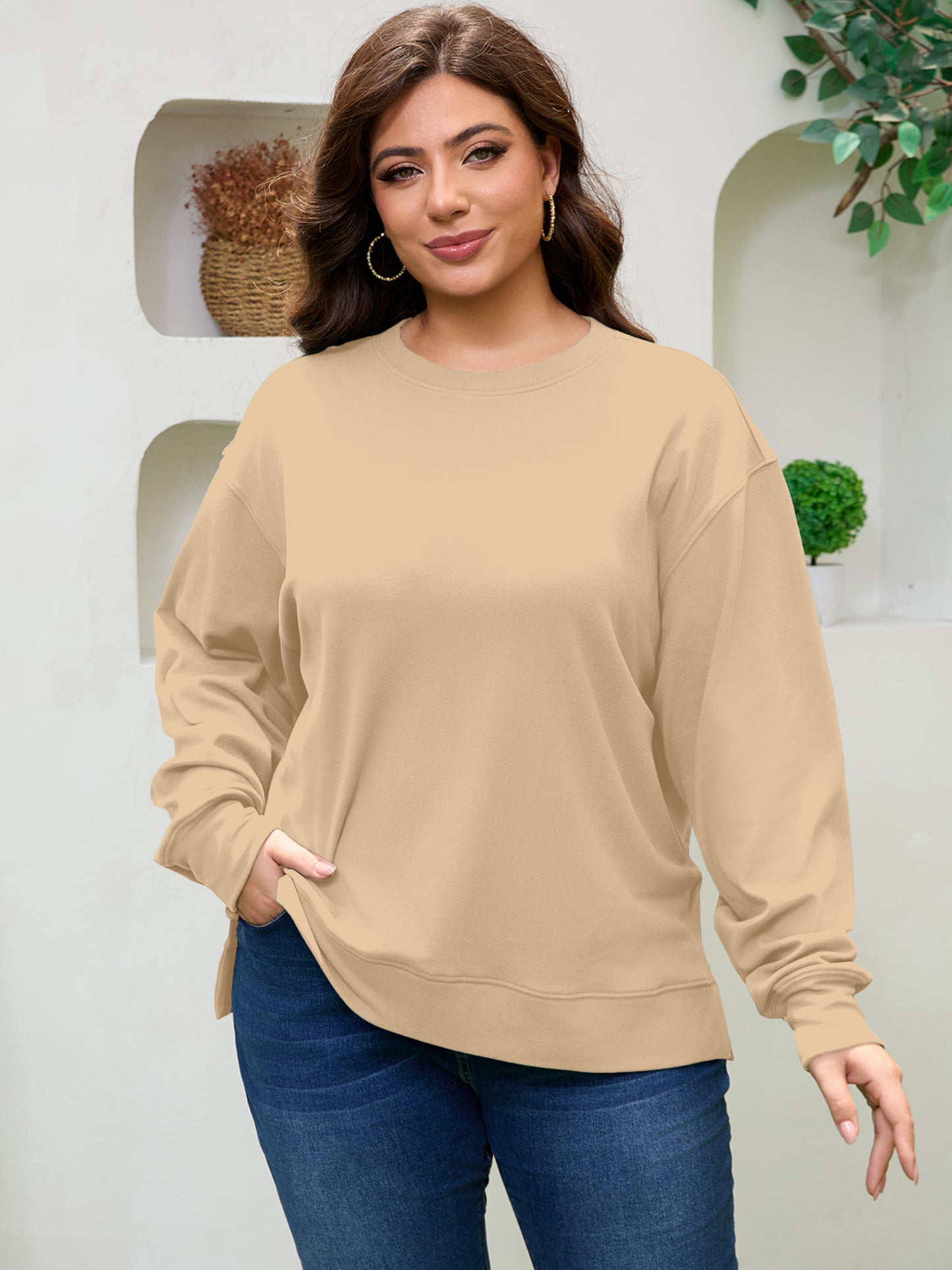 FlorCurve Women Side Split Sweatshirts 1459