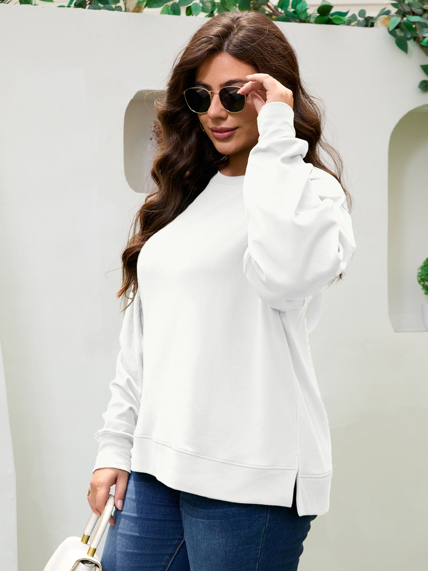 FlorCurve Women Side Split Sweatshirts 1459