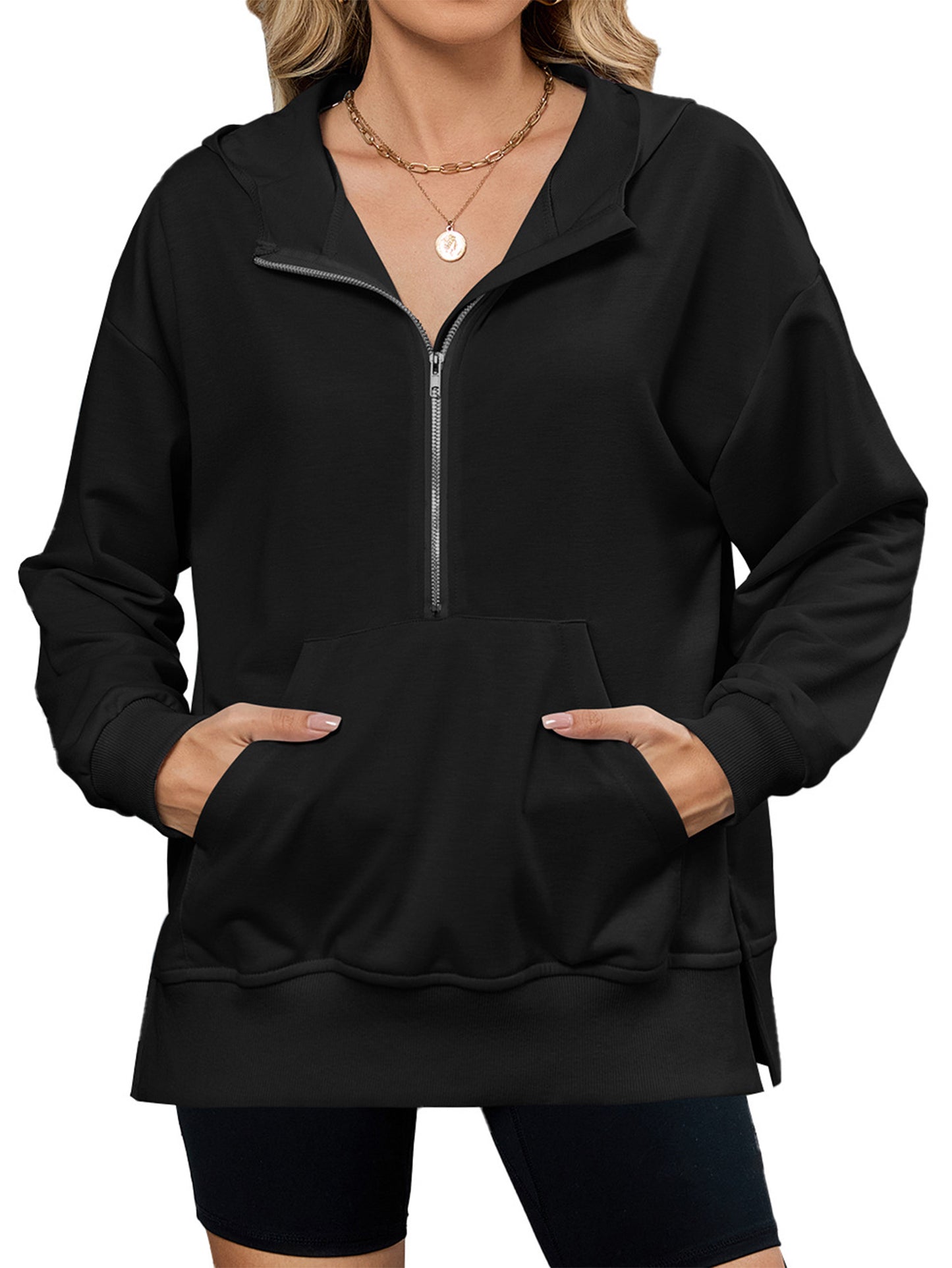 JYLFC Womens Oversized Half Zip Hoodies Sweatshirts 1534