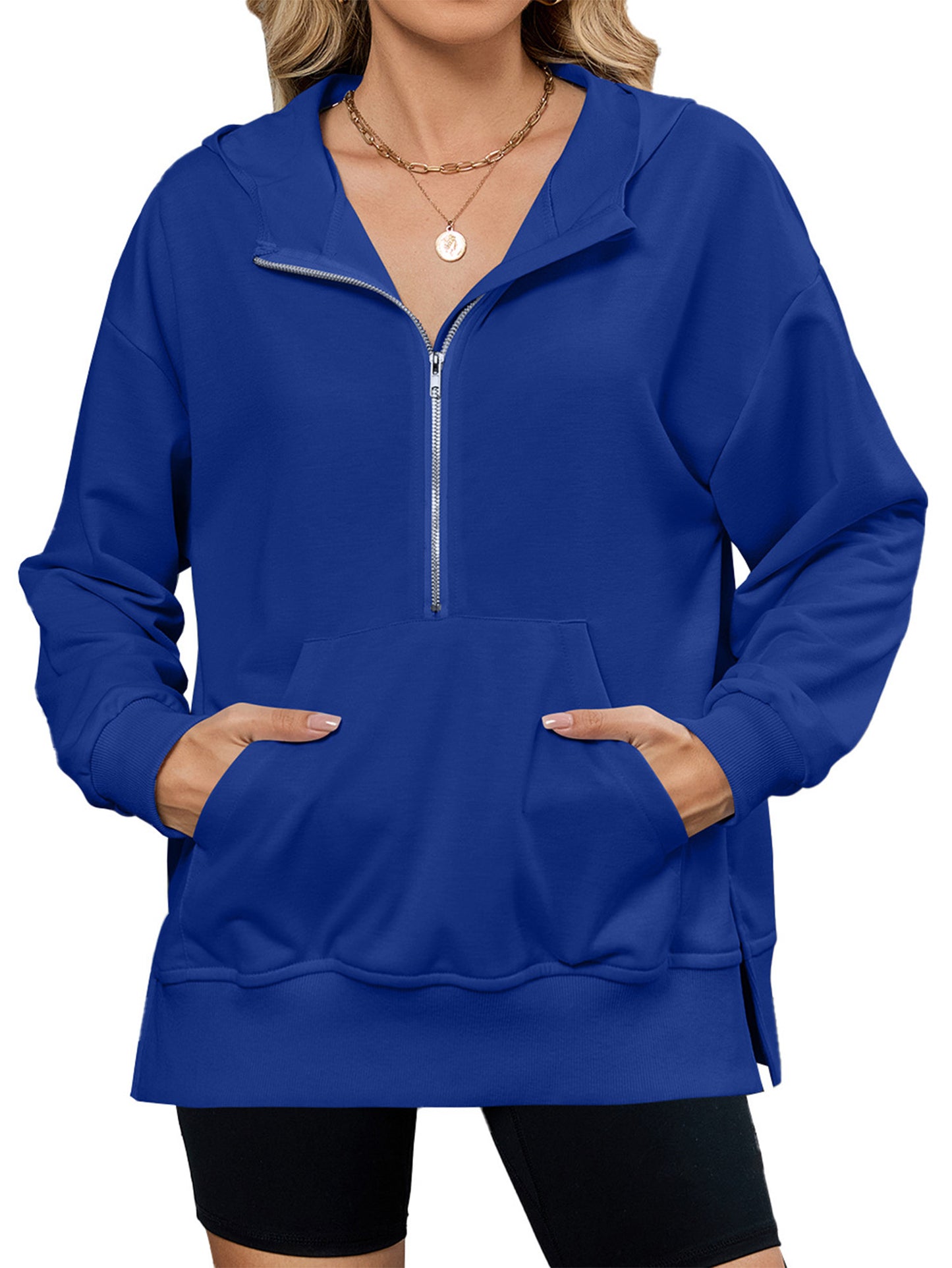 JYLFC Womens Oversized Half Zip Hoodies Sweatshirts 1534