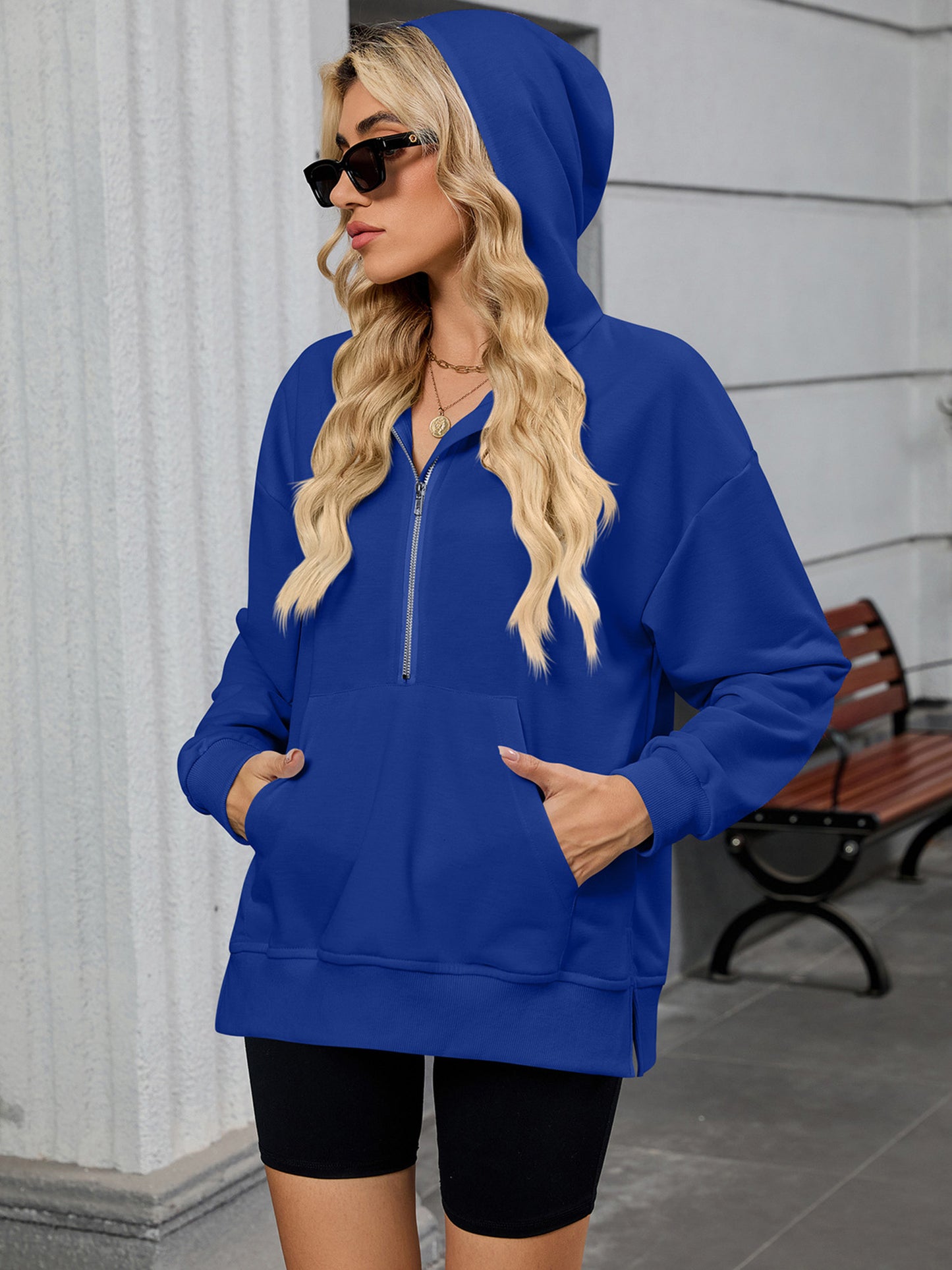 JYLFC Womens Oversized Half Zip Hoodies Sweatshirts 1534