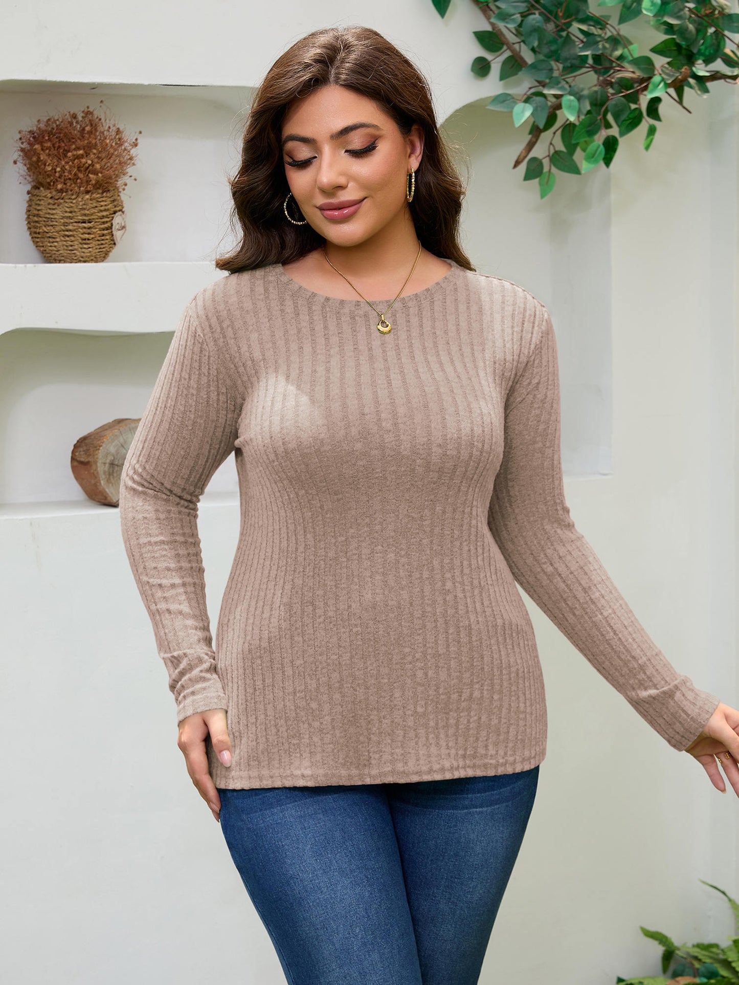 FlorCurve Women  Crew Neck Sweater 696