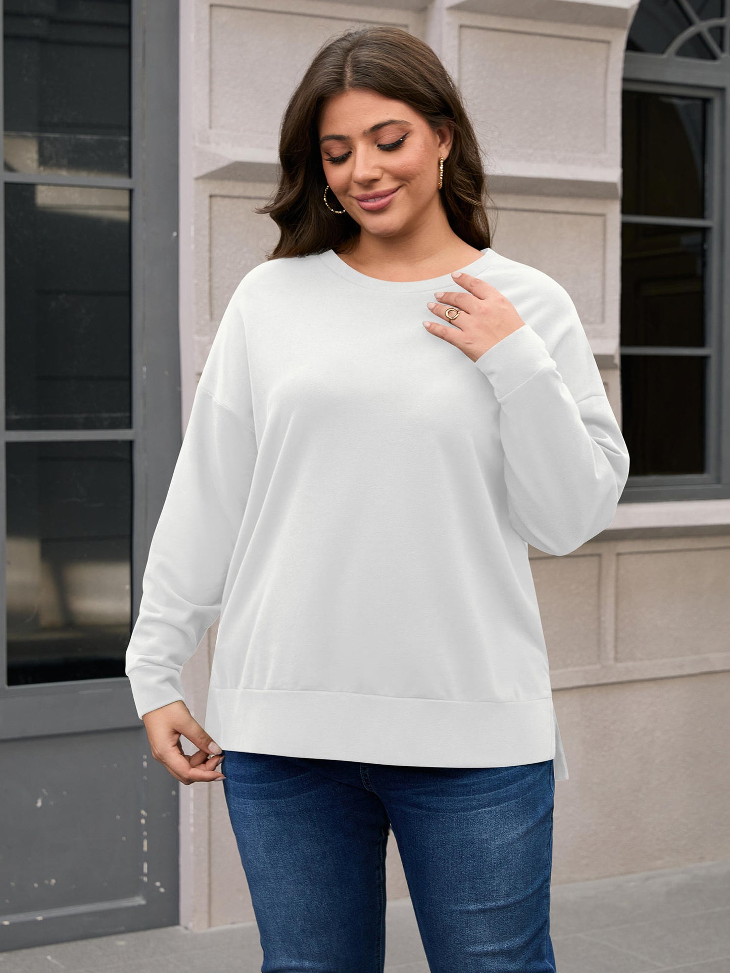 FlorCurve Women Side Slit Sweatshirt 184