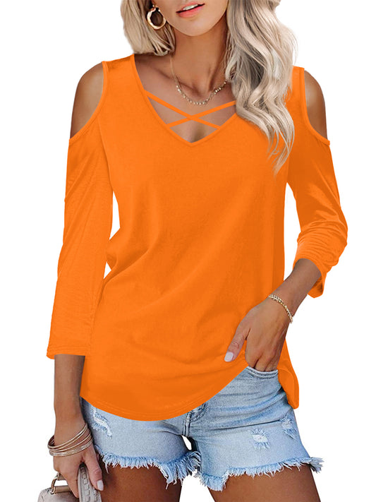 JYLFC Womens Cold Shoulder Shirts 4332