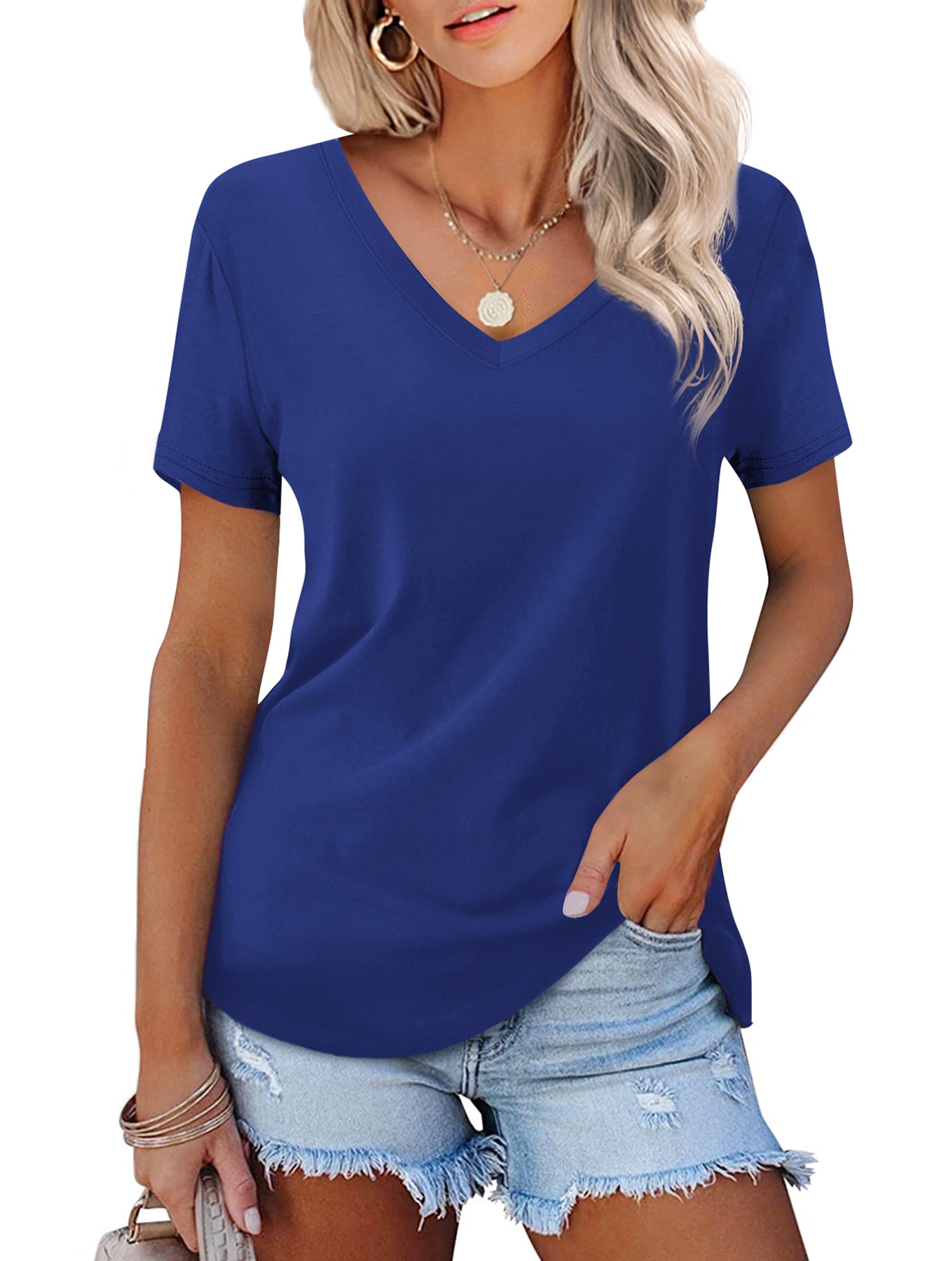 JYLFC Womens Short Sleeve V Neck Shirt