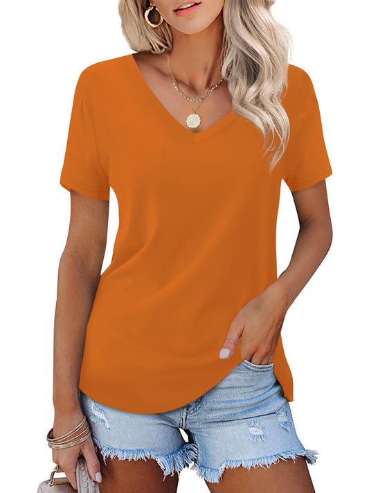 JYLFC Womens Short Sleeve V Neck Shirt