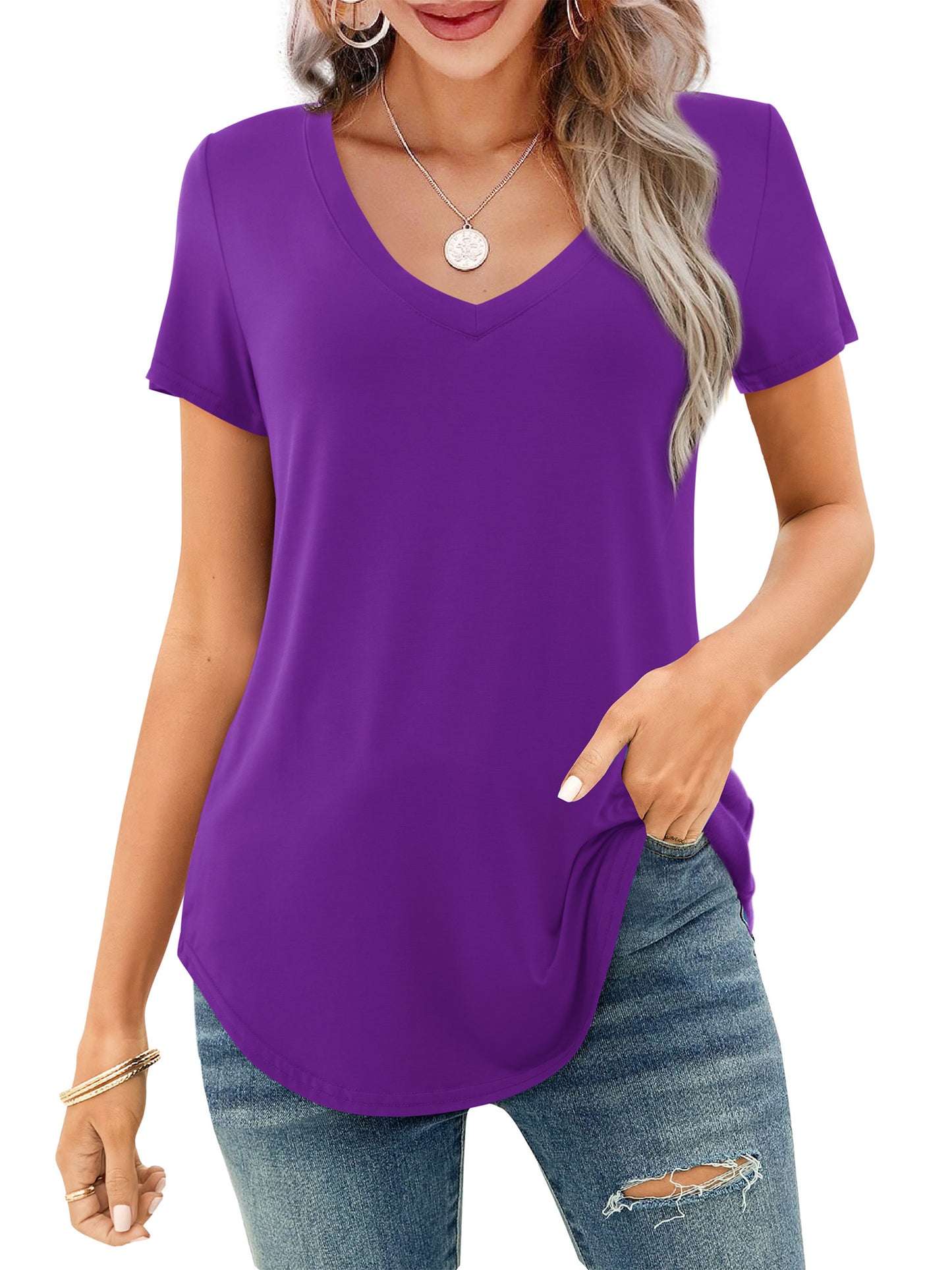 JYLFC Womens Vneck Shirt 4340U1