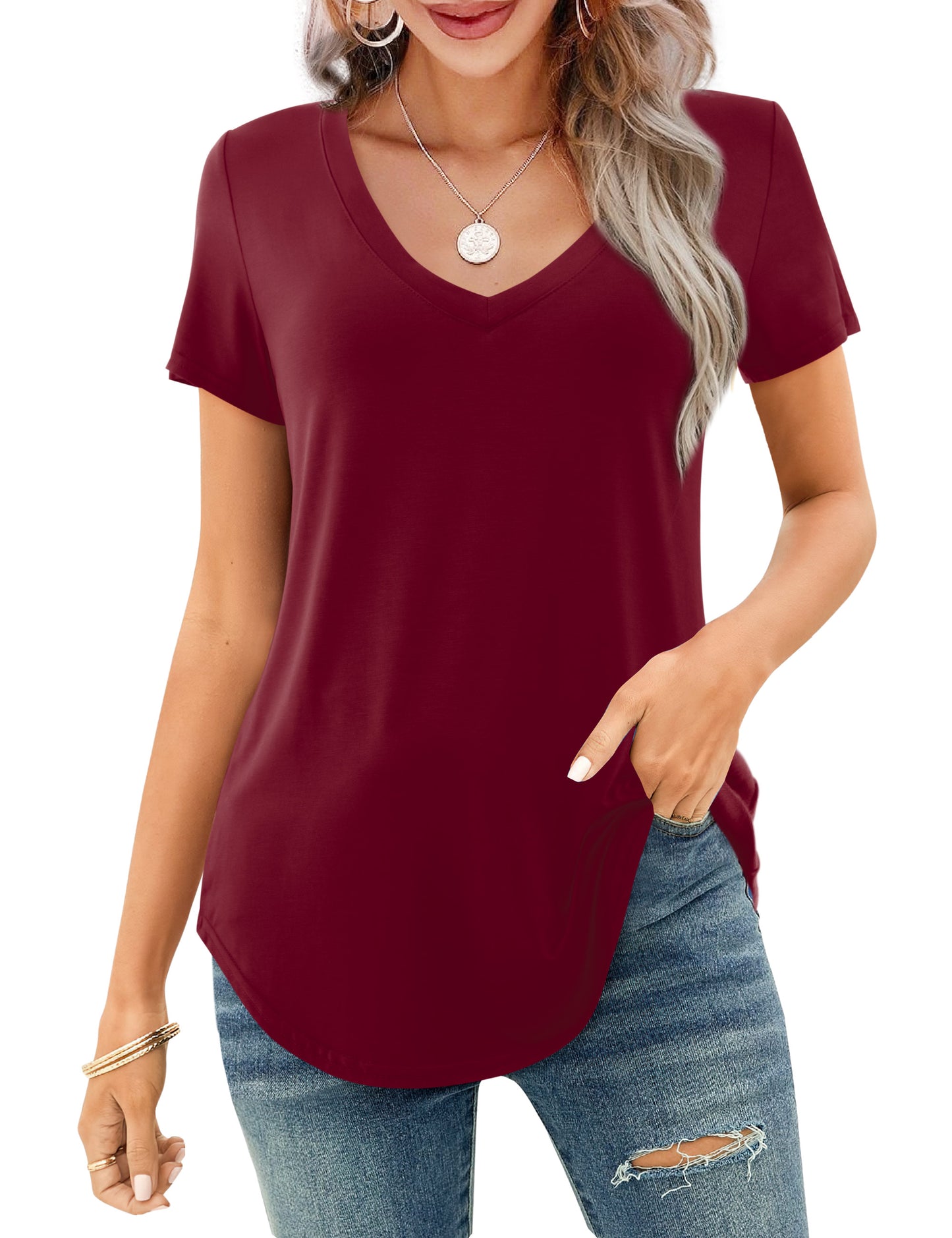 JYLFC Womens Vneck Shirt 4340U1