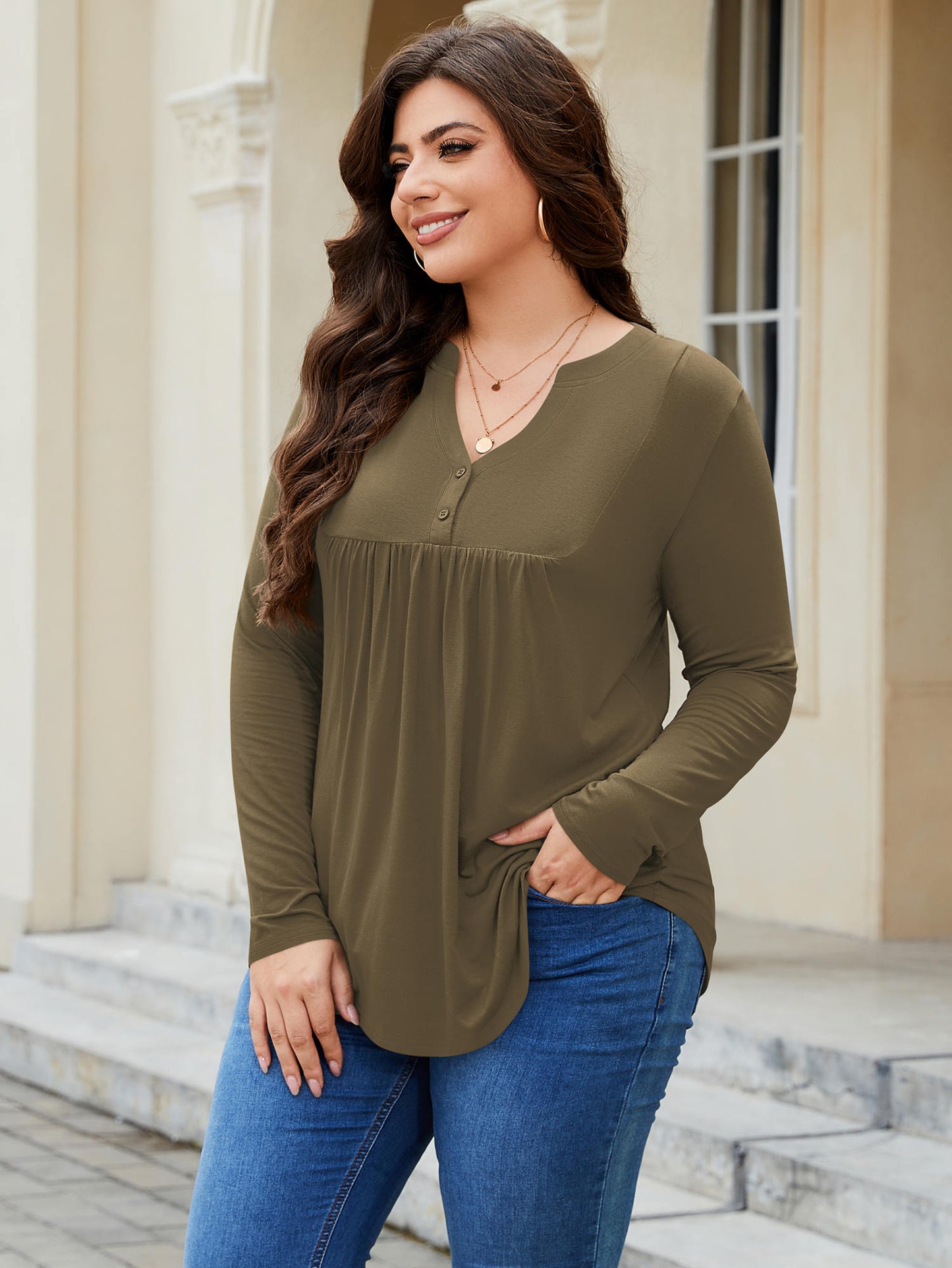FlorCurve Women Henley Shirts 1460