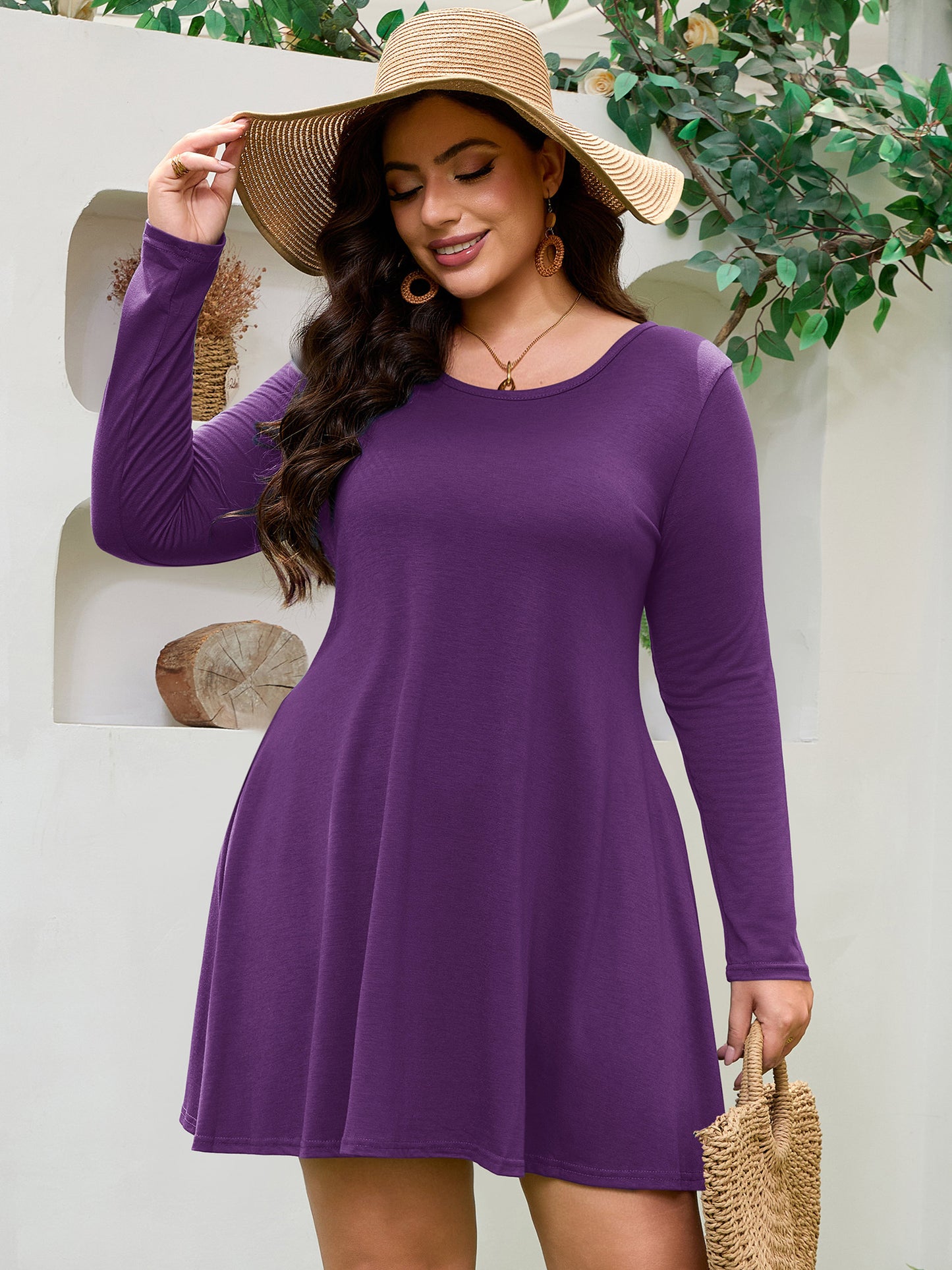 FlorCurve Women Long Sleeve Shirt Dresses 472