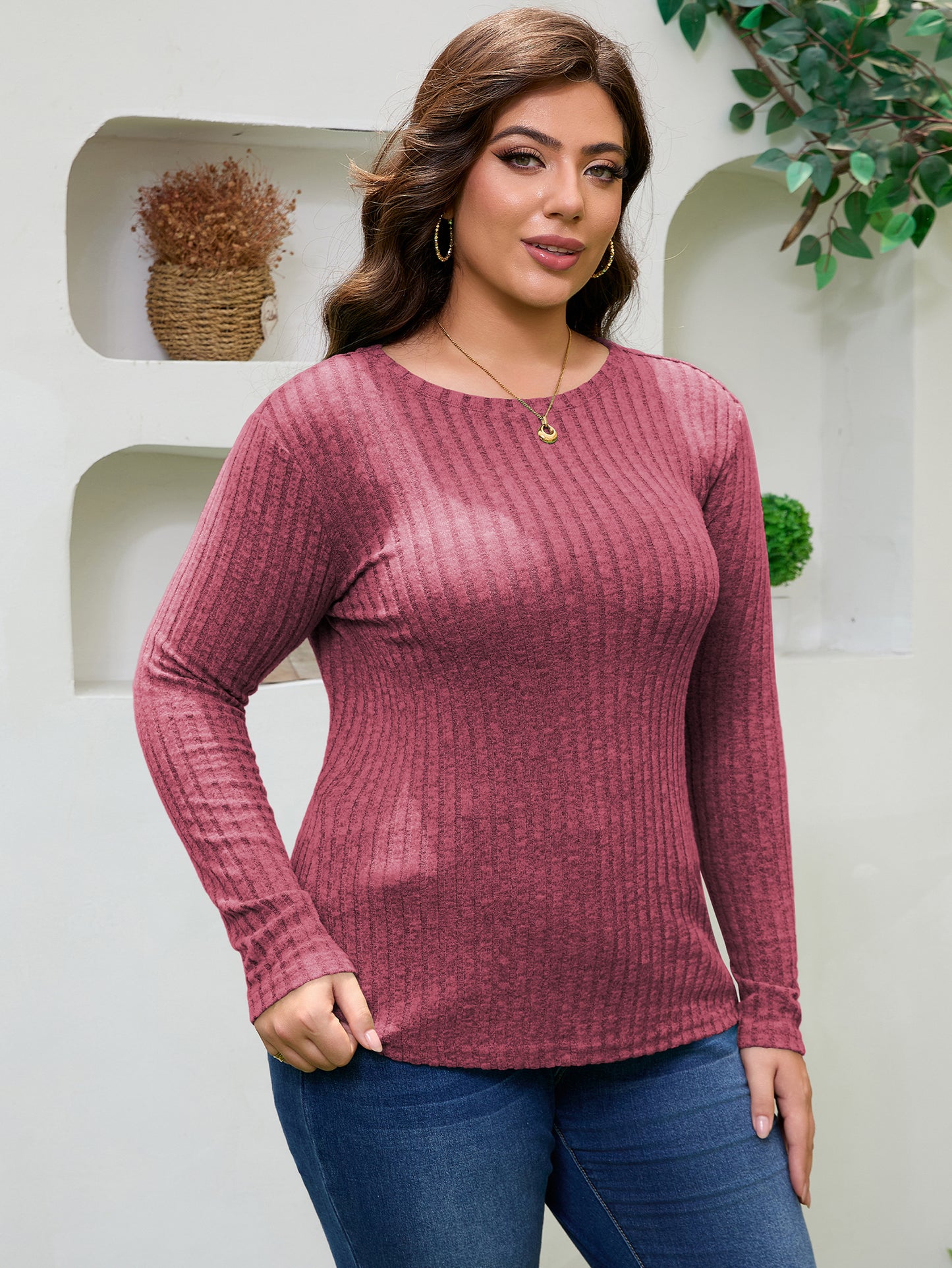 FlorCurve Women  Crew Neck Sweater 696